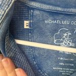 Michael Leu Collection vintage art to wear Cat button down patch vest top 1x Blue Photo 4