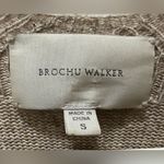 Brochu Walker  Linen Blend Open
Cardigan Sweater Size S Tan Oatmeal
3/4 Sleeves Photo 2