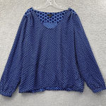 Ann Taylor  Long Sleeve Blouse Top Geometric Career Office Preppy Women's‎ XL Photo 0