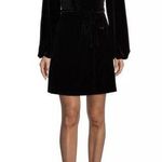Gianni Bini NWT  Leighton Black Velvet Long Sleeve Wrap Mini Dress Photo 0