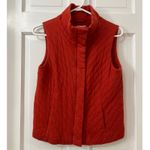 Eileen Fisher Petite Sm Quilted Vest Cotton Snap Front Zip Insulated Cozy Rust Photo 1