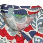 Boden USA Boden Red Blue Floral Shirt Dress Casual Knee Length Cotton Button Up size 12 R Photo 2