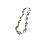 Golden leaves golden tone and rhinestone necklace Gold Photo 4