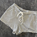 Aerie Navy Blue & White Striped Knit Shorts Photo 0