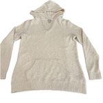 LL Bean Ivory Midweight Cotton Slub Kangaroo Pocket Hoodie Sweater Size‎ SMALL Photo 3