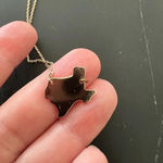 Petite Gold Texas State Shape Necklace Photo 1