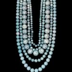 BaubleBar | 5 Strand Teal/White Globe Bead Layered Necklace Photo 0