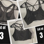 Avia Lot of 3 Black Sports Bras Racerback‎ Strappy XL Womens Athletic Workout Photo 0