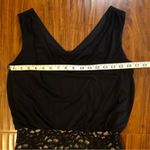 Enfocus Studio  Sleeveless Navy Blue Drape Dress with Lace Bottom Size 6 Photo 8