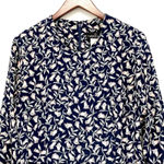 CAROLE LITTLE Vintage Long Sleeve Navy Floral Dress Women’s Size 6 Blue Photo 4
