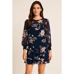 Eliza J Floral Asymmetrical Ruffle Shift Dress Womens Size 4 NWOT Photo 1