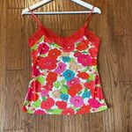 Josie Natori NWOT floral lace trim cami size small Red Photo 2