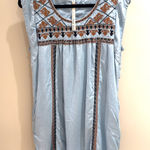 Uncle Frank  Women's Blue Chambray Embroidered Tencel Dress Size M Photo 0