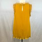 Max edition mustard yellow gold ruffle trim smocked top size medium Photo 3