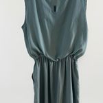 Krisa Revolve   Sleeveless Green Drop Waist Quiet Luxury‎ Mini Dress Pockets  L Photo 1