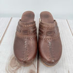 UGG  Vivica Genuine Leather Wood Sole Platform Clogs with Studs Sheepskin Lined Photo 4