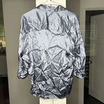 Madewell NWT  Relaxed Dolman Button-Up Shirt Satin Teapot Blue Photo 2