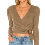 Majorelle  Damien Wrap Mocha Brown Ribbed Sweater size small Photo 0