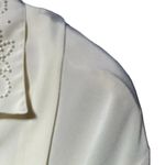 Anne Klein Vintage Cream Wrap Top Embellished Pearl Collar & Shoulder Pads Med Photo 6