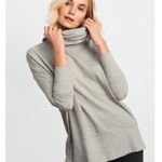 Garnet Hill Size L Gray Heathered Cowl-Neck Tencel Tunic Top Neutral Gorpcore Photo 0