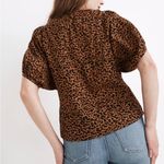 Madewell Balloon Sleeve Button-Up Leopard Print Top Photo 3