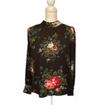 Loft  Floral Long Sleeve Tie Back Blouse Office Business Casual Lightweight Sz Sm Photo 1