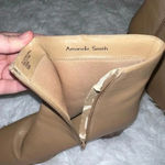Amanda Smith Brown Leather  Booties with Wooden Block Heel size 9 1/2 Photo 5