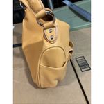 Elka Faux Leather Baguette Purse, Olive Yellow Hand Bag, Orange Clutch, Handbag Photo 5