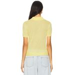 LIONESS  Untamed Short Sleeve Top in Butter Yellow Small New Womens Knit Photo 1