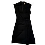 Kate Spade New York Villa Crepe Black Cap Sleeve V Neck Wrap Dress Size Black Size 0 Photo 2
