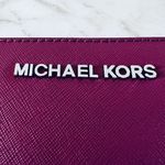 Michael Kors  Maroon Leather Multi Function Phone Zip Wallet Wristlet Photo 1