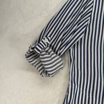 Tommy Bahama Shirt Dress Striped Fringe Hem Roll Tab Sleeve Casual S/P Photo 5