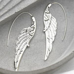 Angel Wing Shaped Earrings Silver Photo 0