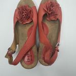 Born concept BOC Pink Peep Toe Floral Wedges Size 8 Photo 2