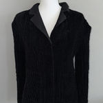 NWT Rhonda Stark Black Crushed Velvet Blazer Cardigan Size S Textured Photo 0