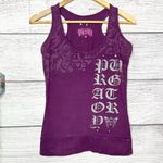 Vintage Y2K Black Label Pink Purple Graphic Racerback Tank Top Size Medium Moto Photo 7