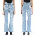Ganni  Blue Acid Wash Betzy Flare Jeans Photo 2