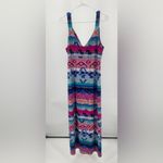 Metaphor ‎ V neck multicolor multiprint maxi dress, size XL Photo 3