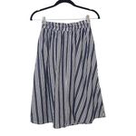 See You Monday  Skirt Size Large Striped Navy and White Button-Down Skirt Photo 1