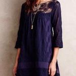Holding Horses Holding Horses Anthropologie Sz S Navy Blue Augusta Crochet Lace Swing Dress Photo 0