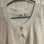 Cato  White Open-Knit Cardigan Sweater Photo 1