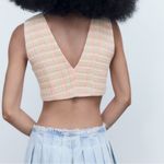 ZARA  CROPPED WAISTCOAT WITH RHINESTONE BUTTON Size Medium NWT Photo 7