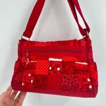 Donna Sharp Floral Polka Dot Leopard Red Adjustable Crossbody Purse Bag Photo 8