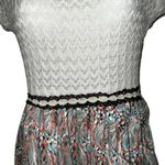 Anthropologie WESTON Petites Arcata Dress Crochet Top Feather Pattern EUC XSP Photo 3