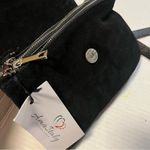 Vera Pelle Crossbody Purse Black Genuine Suede & Leather Bag NWT MADE IN ITALY Photo 7