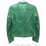 Bradley Bayou Genuine Leather Jacket Green Zip Moto Style XS NWT Photo 5
