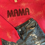 Source Unknown MAMA Women’s Plus Sweatshirt 3XL Graphic Pullover Bleach Crewneck‎ Pink Photo 0