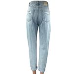 ZARA Women's Blue Light Wash High Rise Distressed Tapered Leg Denim Jeans Size 2 Photo 2