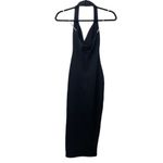 Nookie Revolve  Medea V Neck‎ Bodycon Halter Midi Dress in Black NEW Photo 3