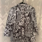 Allison Daley  Black and White Floral Blouse Photo 0